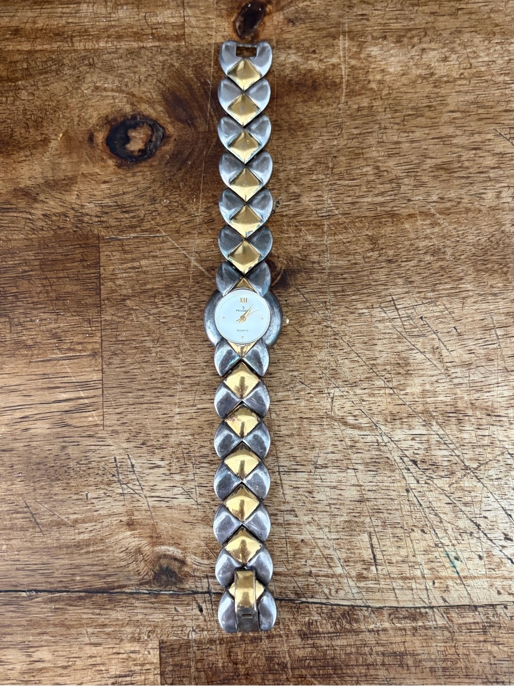 Vintage Peugeot Heart Link Bracelet Watch
